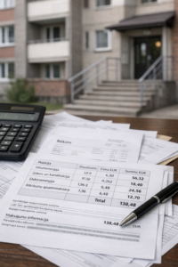 Katra dzīvojamās mājas īpašnieka maksājamās daļas aprēķins un uzskaite