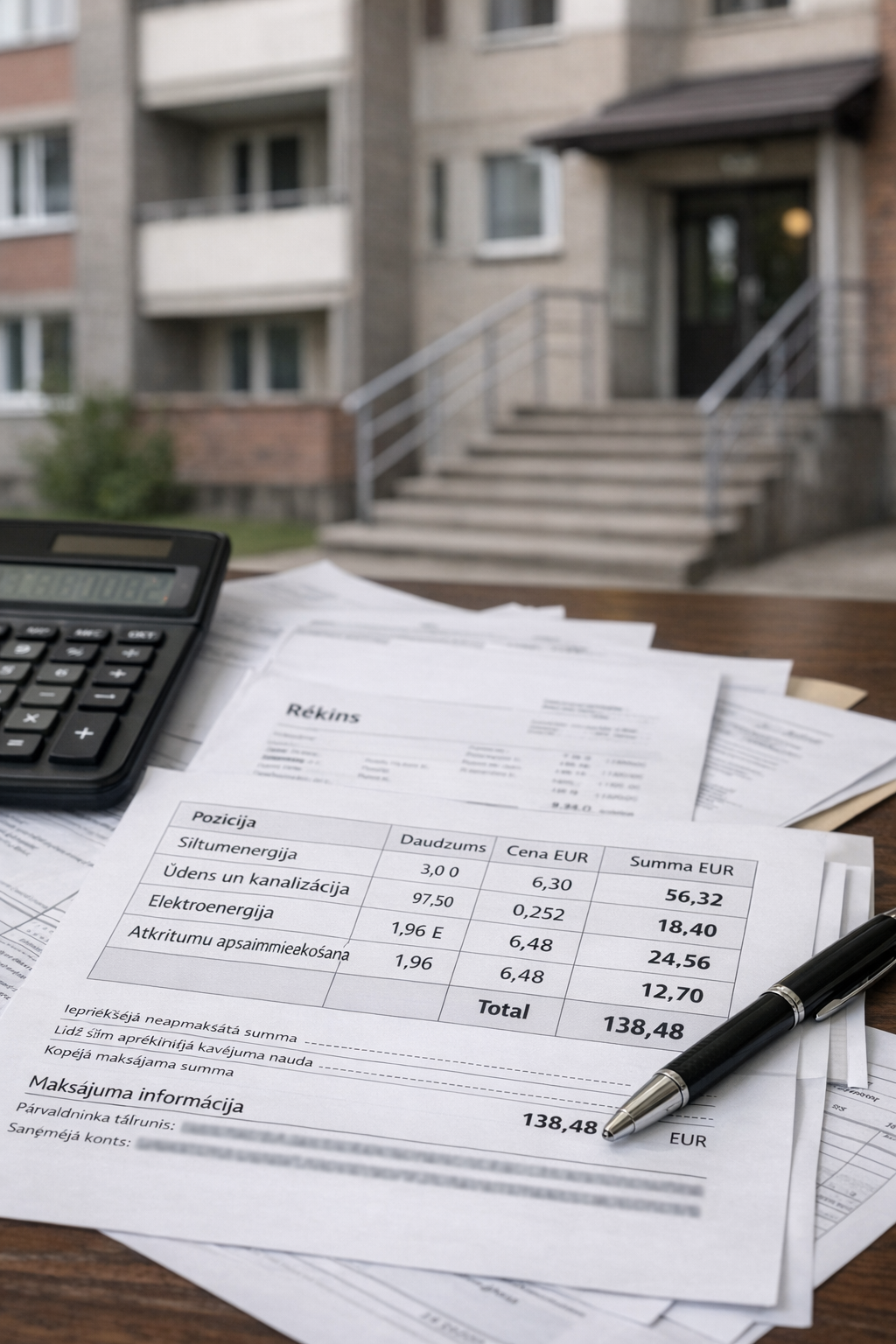 Katra dzīvojamās mājas īpašnieka maksājamās daļas aprēķins un uzskaite